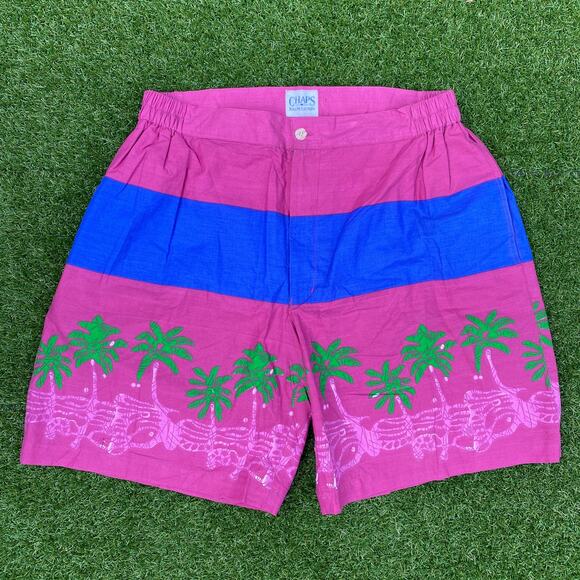 Chaps Ralph Lauren 1990's Tropical Vintage Swim Shorts - Picture 1 of 4